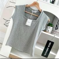 ราคา เสื้อยืดแฟชั่นผู้หญิง คอเหลี่ยมแขนเต่อ ฟรีไซส์ ไม่ต้องรีด 045 (24831889763)