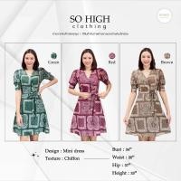 ราคา ชุดเดรสแขนตุ๊กตา สั้น ผ้าชีฟอง มี 2 สี สีแดง สีน้ำตาล (24728795246)