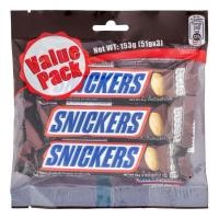 ราคา Snickers Chocolate Bars Value Pack สนิกเกอร์ส ถั่วลิสงคาราเมลเคลือบช็อกโกแลต 51 g x 3 (27641250498)