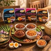 ราคา น้ำพริกคั่วกุ้ง ปลาเค็มทรงเครื่อง รสเด็ด ขนาด 50 กรัม กลิ่นหอม รสชาติอร่อย เข้มข้น มี อย และฮาลาล (25482291823)
