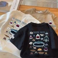 ราคา เสื้อยืดแขนสั้นเด็กลายฉลาม สไตล์เกาหลี ฝ้าย100 สำหรับเด็กชาย หญิง ฤดูร้อนปี 2026 จัดส่งภายใน 24 ชั่วโมง (53158328731)