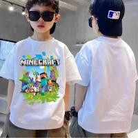 ราคา COD ส่งสินค้าใน 24 ชั่วโมง เสื้อเชิ้ตเด็กเกาหลีทำจากผ้า cotton 100 มีลาย Minecraft เหมาะสำหรับเด (49257499735)