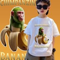 ราคา เสื้อยืด kids เสื้อ Banana monkeys แขนสั้น แฟชั่น สไตล์เกาหลี 2025 ใส่สบาย เสื้อเด็กโต boy tops (42179561756)