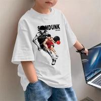 ราคา ผ้าฝ้ายแท้ เสื้อยืดแขนสั้นผ้าฝ้ายแท้สำหรับเด็กผู้ชาย ทรงหลวม เหมาะสำหรับฤดูใบไม้ผลิและฤดูร้อน kids cotton t shirt (44279576202)