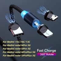 ราคา LIKAIYUE LED สาย USB แม่เหล็กชาร์จเร็ว USB Type C สายโทรศัพท์เครื่องชาร์จแม่เหล็กสําหรับ Redmi 15C 14C 13C Redmi note14Pro 5G note13Pro 5G note14ProPlus 5G note13ProPlus 5G (42628024602)
