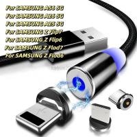 ราคา 3 IN 360 หมุนแม่เหล็กชาร์จโทรศัพท์สาย LED สําหรับ Micro USB ประเภท C สําหรับ SAMSUNG A06 5G A06 4G A07 A56 5G A26 5G Z Flip7 Z Flod7 Z F6 S23 S24 S25 S25 (51654676998)