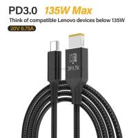 ราคา 2M 135W 20V 6 75A แล็ปท็อปชาร์จประเภท C ถึง USB Slim Square Tip สายชาร์จสําหรับ Lenovo Legion Y9000P Y9000K Y7000P Power Adapter (56258129879)