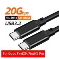 ราคา LKYA ฟังก์ชั่นเต็มรูปแบบ 20Gbps 100W ประเภท C สายชาร์จเร็ว USB3 2 gen2 2 USB C 20G Data Transfer สายไฟ 4K สําหรับ Oppo FindX9 FindX9Pro 3 M 5M TYPE C สาย Fast charger (50255813955)