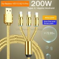 ราคา LKY6 3 in 1 200W 6A Fast สายชาร์จ micro usb สายชาร์จเร็วสําหรับ Realme 15T 15 5G 15 Pro usb to Type c สายชาร์จเร็ว (47455691043)