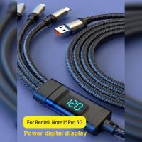 ราคา 120W จอแสดงผลดิจิตอล e Usb C ถึง Type 3 In 1 Fast CHARGING Data CABLE สําหรับ Samsung Redmi note15Pro 5G ประเภท C สายชาร์จเร็ว (45408149884)
