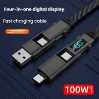 ราคา Super Fast Charge Four In One Tee Drag Super Data Cable ible พร้อม Multi Function Weaving Line สําหรับ Honor 200 X9c Magic 7 Pro xiaomi 13 14 15 (27093424536)
