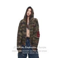 ราคา Summer hooded coats camouflage ผู้หญิงเสื้อโค้ทซิปหน้าลายพรางสำหรับปักหมายเลขที่แขนเสื้อด้านข้าง (45506657640)