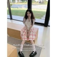 ราคา Summer women s casual retro plaid skirt กระโปรงทรงเอลายสก็อตสีตัดกันสไตล์วิทยาลัยญี่ปุ่นย้อนยุค (41017758780)