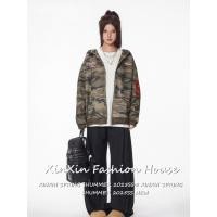 ราคา Summer Camouflage Print Hooded Coat เสื้อโค้ทลายพรางแขนยาวพิมพ์ลายตัวอักษรและตัวเลขสำหรับฤดูร้อน (40825125908)