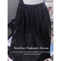 ราคา Casual snake rhinestones trousers ผู้หญิงสำหรับประดับเพชรเทียมลายหนังงูเอวสูงกางเกงขายาวทรงกว้าง (43927862632)