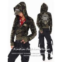 ราคา ผู้หญิงในฤดูร้อนมีซิปและฮู้ดพิมพ์ลายตัวอักษรสไตล์เรโทรสำหรับเสื้อแจ็คเก็ตลายพรางแขนยาวทรงหลวม (51554156937)