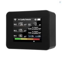ราคา Tuya WiFi Air Quality Meter 13 in 1 Indoor Air Quality Monitor ตรวจจับ CO2 TVOC HCHO PM2 5 PM1 0 PM10 ความชื้นและอุณหภูมิวันที่นาฬิกาปลุกจับเวลาพร้อมนาฬิกาปลุก (28782494703)