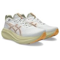 ราคา รองเท้าวิ่ง ASICS Gel Nimbus 27 สีขาวและฟาวน์ สำหรับผู้ชาย (53007816200)