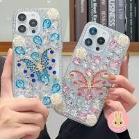 ราคา หรูหราผีเสื้อเคสโทรศัพท์สําหรับiPhone 17 Air 16E 16 15 14 Plus 13 12 Mini 11 Pro Max X XR XS Max 8 7 6 6s Plus SE2 SE3 ฝาครอบBling Diamond Shining Rose Softกลับปลอก (53757567397)