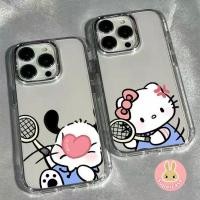 ราคา Hello Kittyปลอกคู่สําหรับiPhone 16E 16 Pro Max 15 14 Plus 13 12 Mini 11 Pro Max X XR XS Max 8 7 6 6s Plus SE2 SE3 น่ารักเคสโทรศัพท์ชุบกรอบกล้องการ์ตูนฝาหลัง (40452312591)