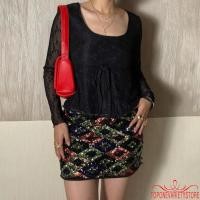 ราคา เสื้อเชิ๊ตแขนยาว คอสี่เหลี่ยม ทรงพอดีตัว มีระบาย สไตล์ tie up (51300500531)