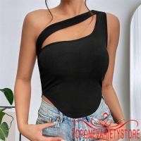 ราคา เสื้อกล้ามไหล่เดียวสำหรับผู้หญิง ออกแบบตามเทรนด์ แขนกุด มีช่องเปิดและทรงรัดรูป (47851673131)