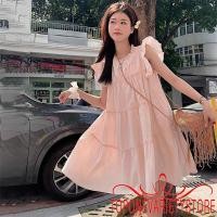 ราคา Topone Women Mini Dress Summer Flutter Sleeve Round Neck Babydoll Dress Short Ruffle Dress (41910287339)