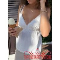 ราคา Topone ผู้หญิงฤดูร้อนหวาน Camisole สปาเก็ตตี้ลูกไม้ Trim V คอ Crop Tops (40555153947)