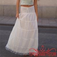 ราคา Topone women กระโปรงยาวผูกเชือกกระโปรงสีขาว (21684338425)