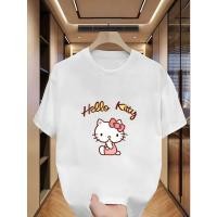 ราคา เสื้อยืดแขนสั้นลายแมวคิตตี้สำหรับผู้หญิง เหมาะสำหรับกิจกรรมกลางแจ้งทุกวัน สตรีทแวร์และแฟชั่นลำลอง (57957406426)