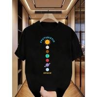 ราคา เสื้อยืดแขนสั้นผู้ชาย ลาย Space Planet สวมใส่ง่ายในกิจกรรมกลางแจ้ง พร้อมสไตล์สตรีทและเสื้อผ้าลำลอง (57457460217)
