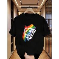 ราคา เสื้อยืดแขนสั้นผู้ชายฤดูร้อน มีลายสายรุ้ง เหมาะสำหรับกิจกรรมกลางแจ้งและสไตล์สตรีทแวร์ (46557768077)