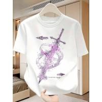 ราคา เสื้อยืดแขนสั้นสีม่วงสำหรับผู้หญิงและผู้ชาย เหมาะสำหรับกิจกรรมกลางแจ้งและสไตล์สตรีทในฤดูร้อน (45656186688)