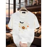ราคา เสื้อยืดแขนสั้นผู้ชาย Halloween พิมพ์ลาย Jack o Lantern เหมาะสำหรับกิจกรรมกลางแจ้งทุกวัน สตรีทแวร์ และแฟชั่นลำลอง (45508014275)