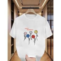 ราคา เสื้อยืดแขนสั้นผู้ชาย ลายดอกไม้ space romantic planet flowers เหมาะสำหรับกิจกรรมกลางแจ้ง สตรีทแวร์ และแฟชั่นลำลอง (56807748200)