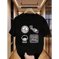 ราคา เสื้อยืดแขนสั้นฤดูร้อนผู้ชาย ลายการ์ตูนคูลบอย เหมาะสำหรับกิจกรรมกลางแจ้งและสไตล์สตรีทแวร์ (56257460017)