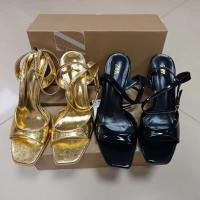 ราคา รองเท้าแตะส้นสูงสำหรับฤดูใบไม้ผลิและฤดูร้อน ดีไซน์แบบแฟชั่น กริช สายรัดข้อเท้า (45408021218)