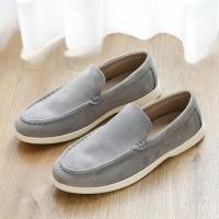 ราคา Slip On Suede Loafers รองเท้าโลฟเฟอร์ Cover On Casual แฟชั่น Peas รองเท้าผู้ชาย 4 13 (41930003661)