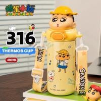 ราคา 480ml เครื่องเก็บความเย็น ขวดน้ำเก็บความเย็น ร้อน กระบอกน้ำ ขวดน้ำเด็ก สแตนเลส 316 ถ้วยน้ําเด็กน่ารักแก้วร้อนและเย็น (28233487829)