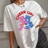 ราคา เสื้อยืดลายหมีน้อย CHEER UP สำหรับชายและหญิง สีขาวและดำ น่ารักและทันสมัย ระบายอากาศได้ดีและทนทาน (45557633437)