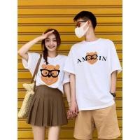 ราคา แฟชั่นแว่นตาและเสื้อยืดคู่รักลายหมี มีให้เลือก 2 สี ขาว ดำ ระบายอากาศได้ดี และคงรูปดี เหมาะสำหรับสไตล์สตรีท (51207603718)