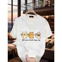 ราคา เสื้อยืดแขนสั้นผู้ชาย ลายการ์ตูนหมูแมวเป็ด สำหรับฤดูร้อน สตรีทแวร์และแฟชั่นลำลอง (45508750857)