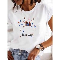 ราคา เสื้อยืดสั้นแขนสตรี ลายบอลลูน ดีไซน์เหมาะกิจกรรมกลางแจ้งและแฟชั่นลำลอง (56704803265)