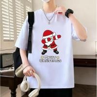 ราคา เสื้อยืดลายซานตาคลอส แนวสตรีท มีให้เลือกทั้งชายและหญิง สองสีขาวดำ ใส่สบาย ทนทาน และระบายอากาศ (50757453408)