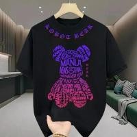 ราคา เสื้อยืดพิมพ์ลายหุ่นยนต์หมี สตรีทแฟชั่นแขนสั้น ผ้านุ่มระบายอากาศ (41679376942)