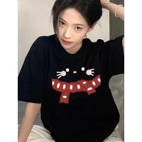 ราคา เสื้อยืดโอเวอร์ไซส์พิมพ์ลายผ้าพันคอ Hello Kitty น่ารัก Unisex (45808533303)