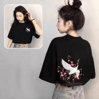 ราคา ผ้าคอตตอน 100 เสื้อยืด Oversizeพิมพ์ลายคอกลมเสื้อโอเวอร์ไซส์สไตล์เกาหลี ผ้านุ่มสบาย (29588462935)