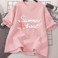 ราคา ขายดี เสื้อทีเชิ๊ตผู้หญิง ไซส์ใหญ่ Oversize ผ้าฝ้าย 100 ใส่สบาย หลวมๆ สไตล์เกาหลี (26391298423)