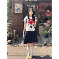 ราคา เสื้อยืดคอกลมกราฟิกลายดอกไม้วินเทจ สไตล์สตรีทสำหรับหญิง (55458485481)