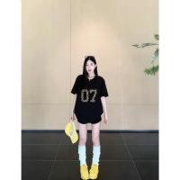 ราคา เสื้อยืดสตรีทวินเทจ พิมพ์ลายเสือดาว ทรงหลวมแขนสั้น (54458395208)